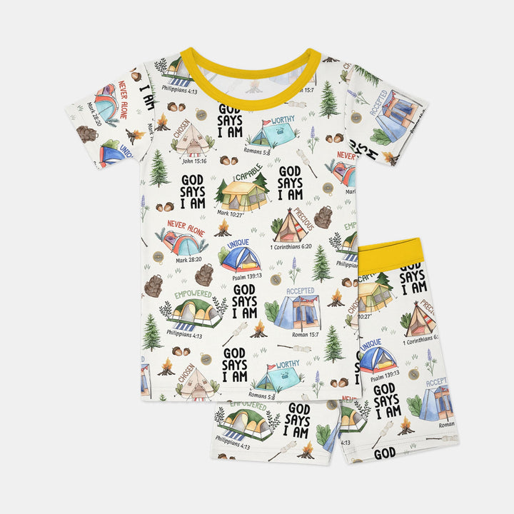 God Says I Am – Adventure Affirmations Short Sleeve Shorts Pajama Set