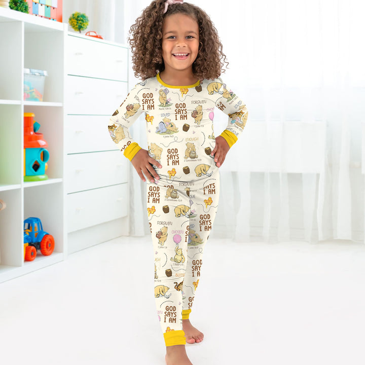 Zweiteiliges Langarm-Pyjama-Set mit Sommerfrüchten