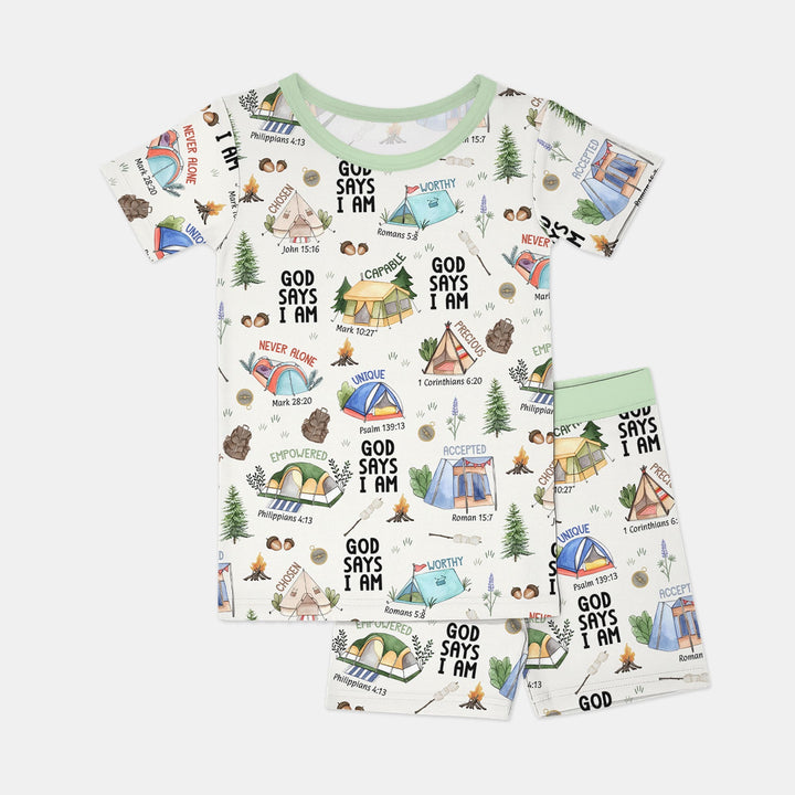God Says I Am – Adventure Affirmations Short Sleeve Shorts Pajama Set