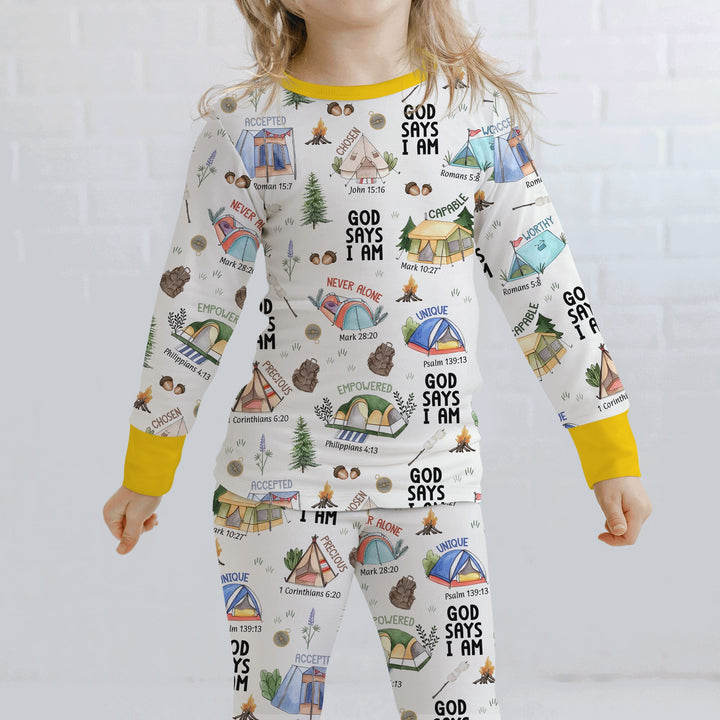 God Says I Am – Adventure Affirmations Two Piece Long Sleeve Pajama Set