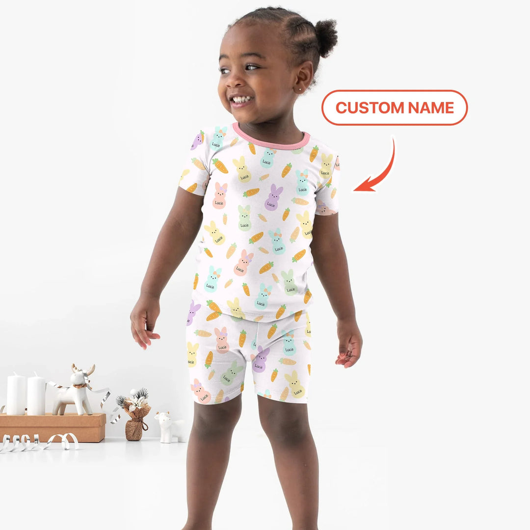 Zweiteiliges Pyjama-Set mit kurzen Ärmeln und Shorts im Sommer-Design