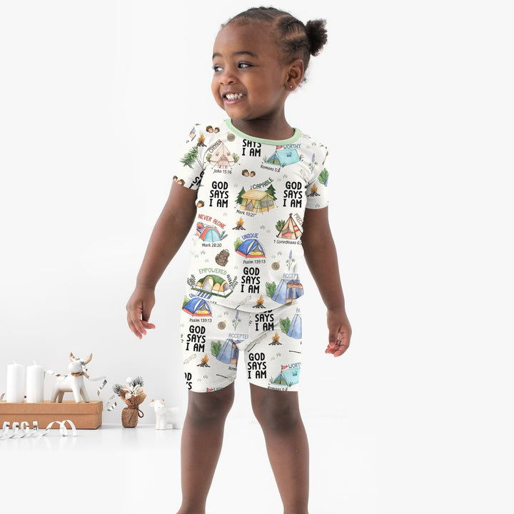 God Says I Am – Adventure Affirmations Short Sleeve Shorts Pajama Set