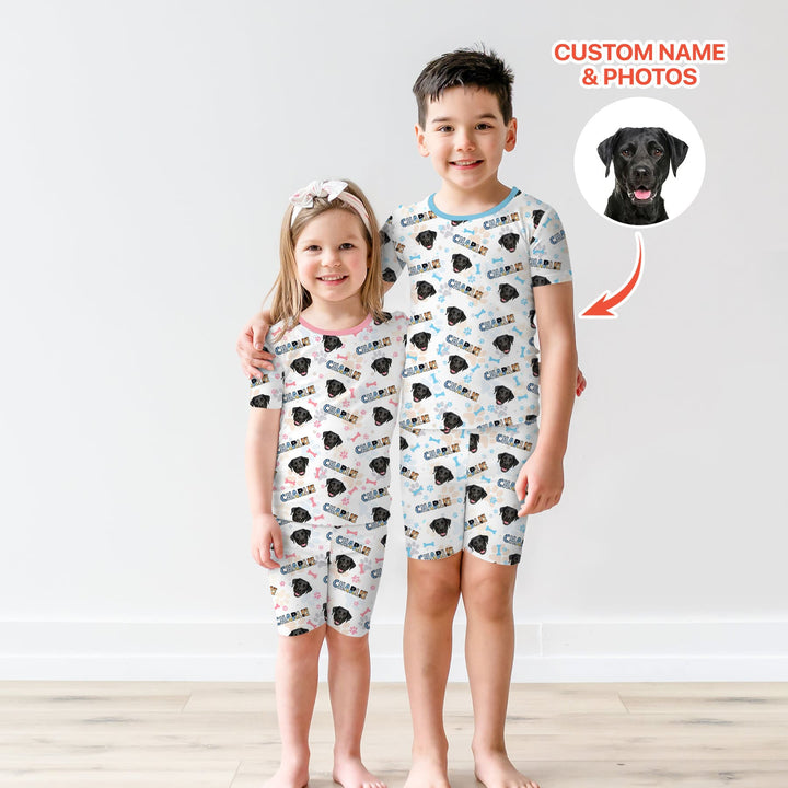 Zweiteiliges Pyjama-Set mit kurzen Ärmeln und Shorts im Sommer-Design