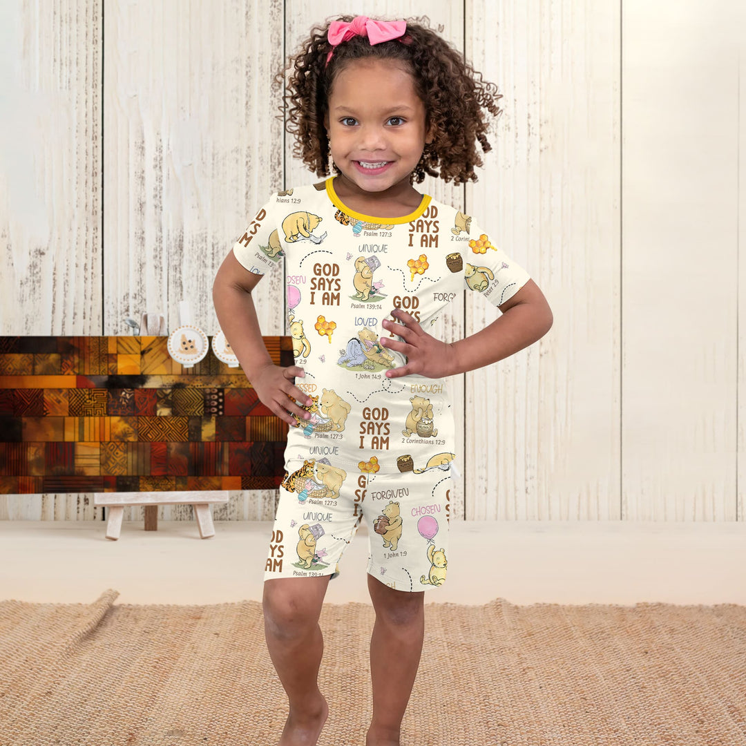 Template Zweiteiliges Pyjama-Set mit kurzen Ärmeln und Shorts