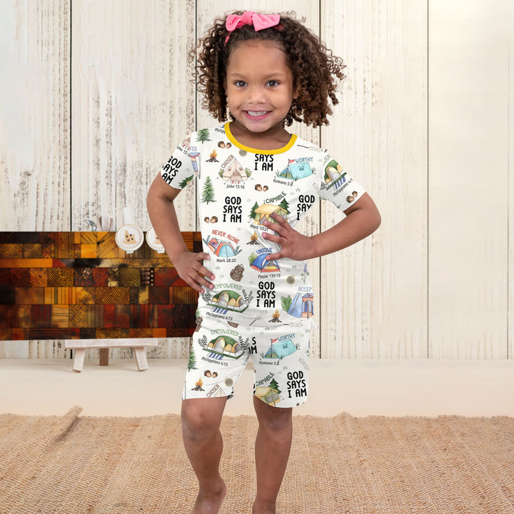 God Says I Am – Adventure Affirmations Short Sleeve Shorts Pajama Set