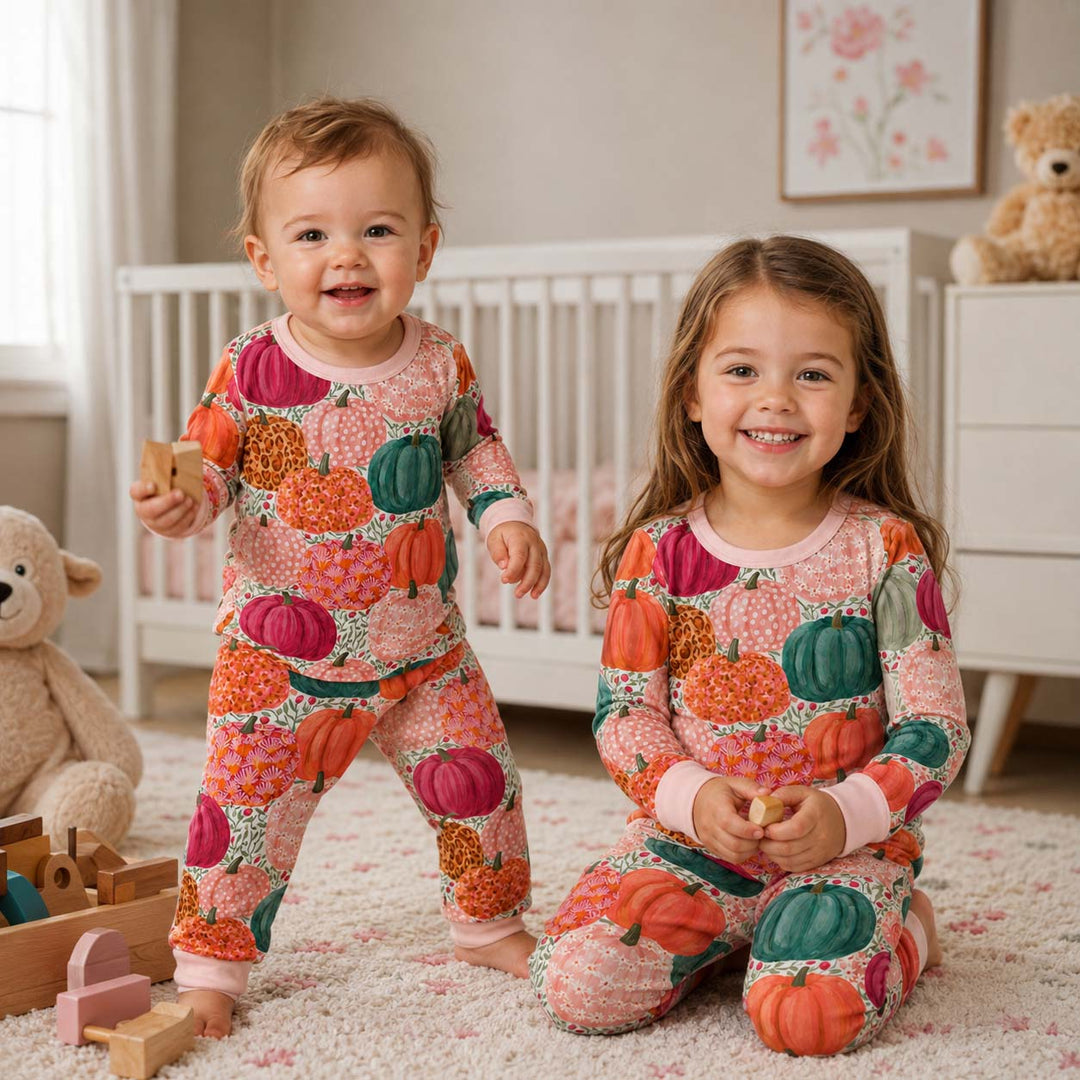 Autumn Evening Glow Bamboo Two Piece Long Sleeve Pajama Set