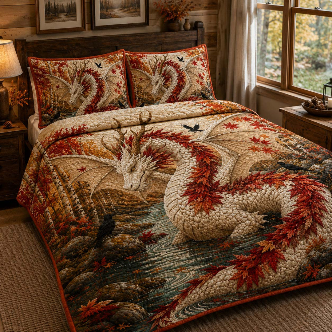 Autumn Maple Dragon Bamboo Quilt Bedding Set