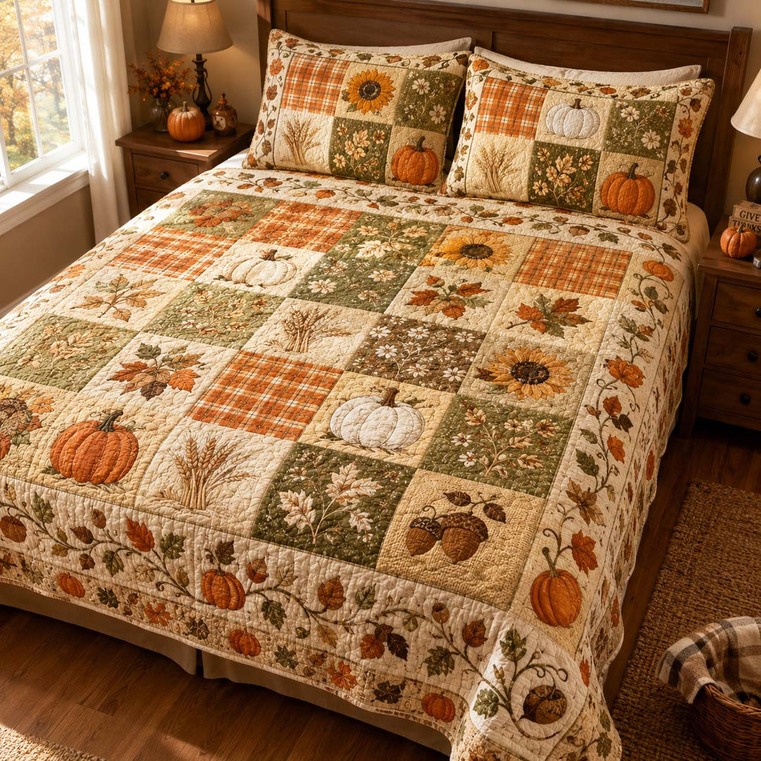 Autumn Natural Grace Bamboo Quilt Bedding Set