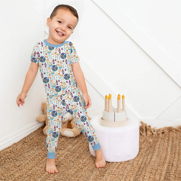 Passover Meal Two Piece Short Sleeve Pajama Set