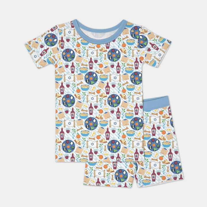 Passover Meal Two Piece Short Sleeve Shorts Pajama Set
