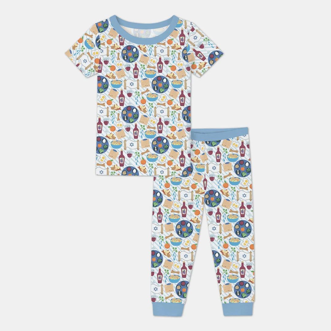 Passover Meal Two Piece Short Sleeve Pajama Set