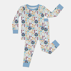 Zweiteiliges Langarm-Pyjama-Set mit Sommerfrüchten