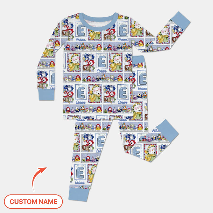 Zweiteiliges Langarm-Pyjama-Set mit Sommerfrüchten