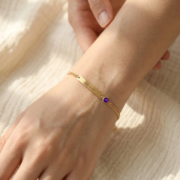 Personalized Name & Birthstone Keepsake Bracelet