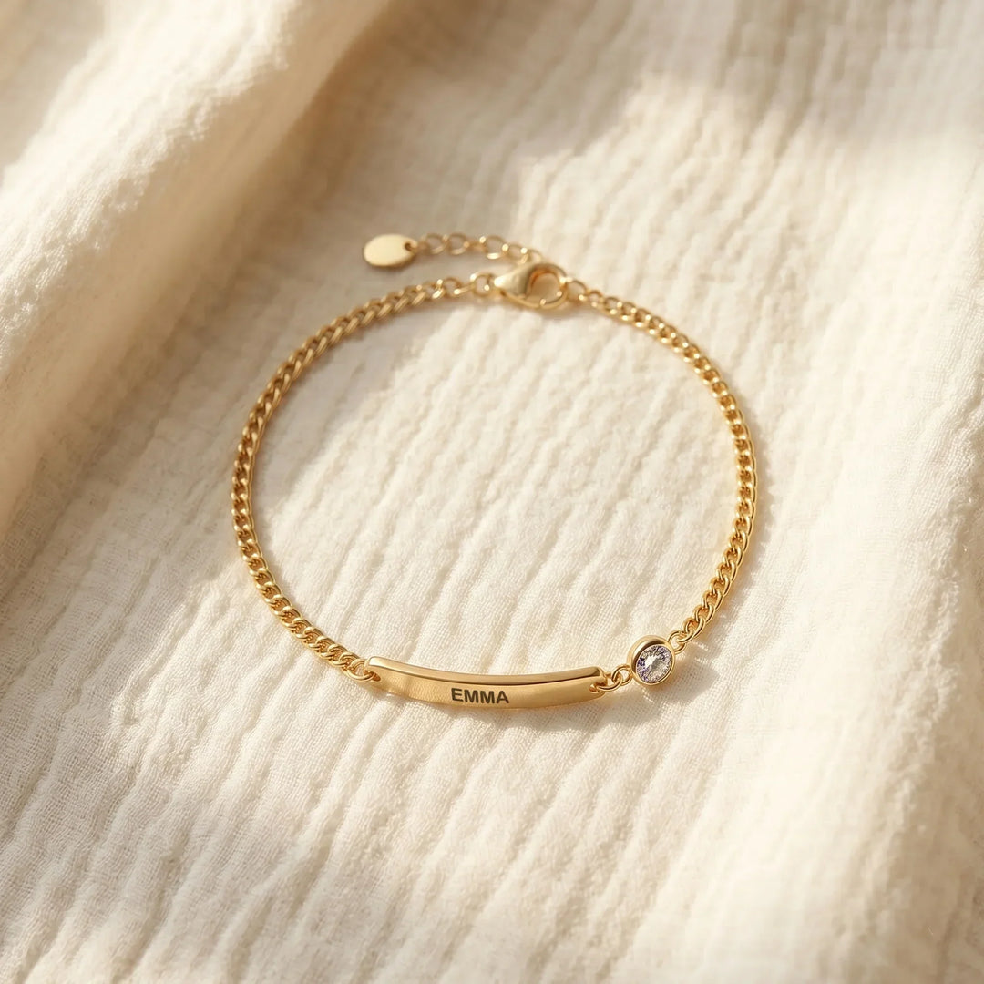 Personalized Name & Birthstone Keepsake Bracelet