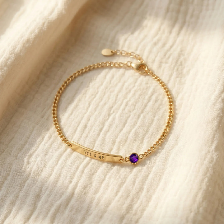 Personalized Name & Birthstone Keepsake Bracelet