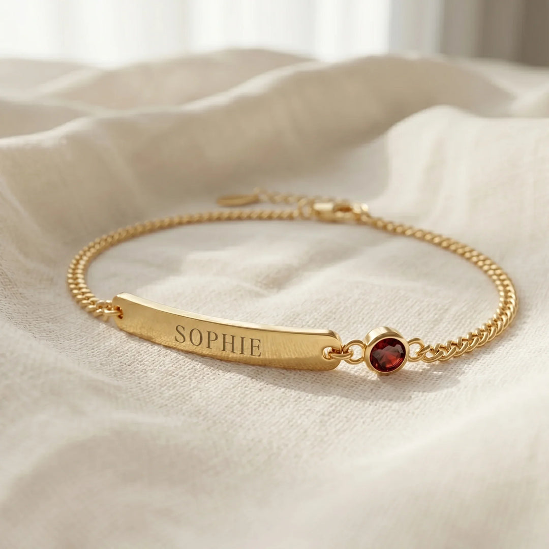 Personalized Name & Birthstone Keepsake Bracelet