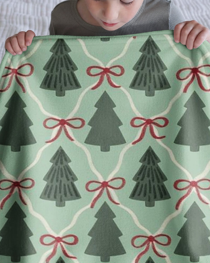 Coquette Christmas Tree Club Bamboo Blanket
