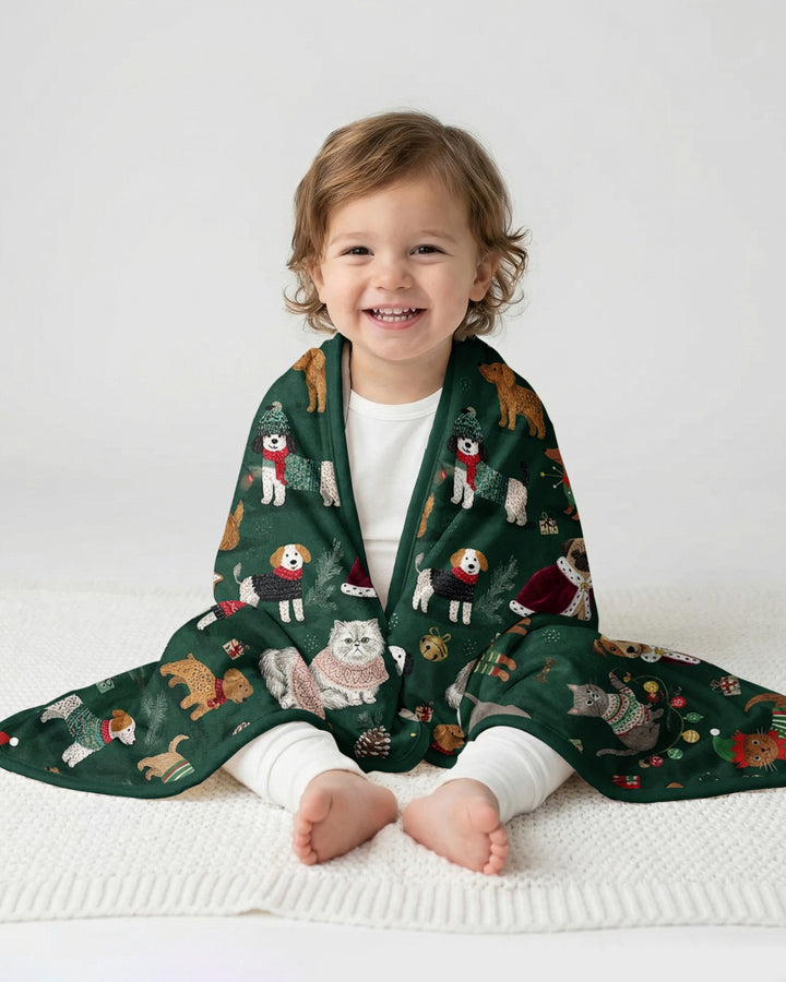 Winter Wonderland Bow Wow Bamboo Blanket