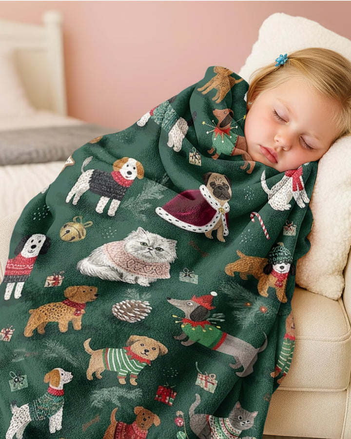 Winter Wonderland Bow Wow Bamboo Blanket