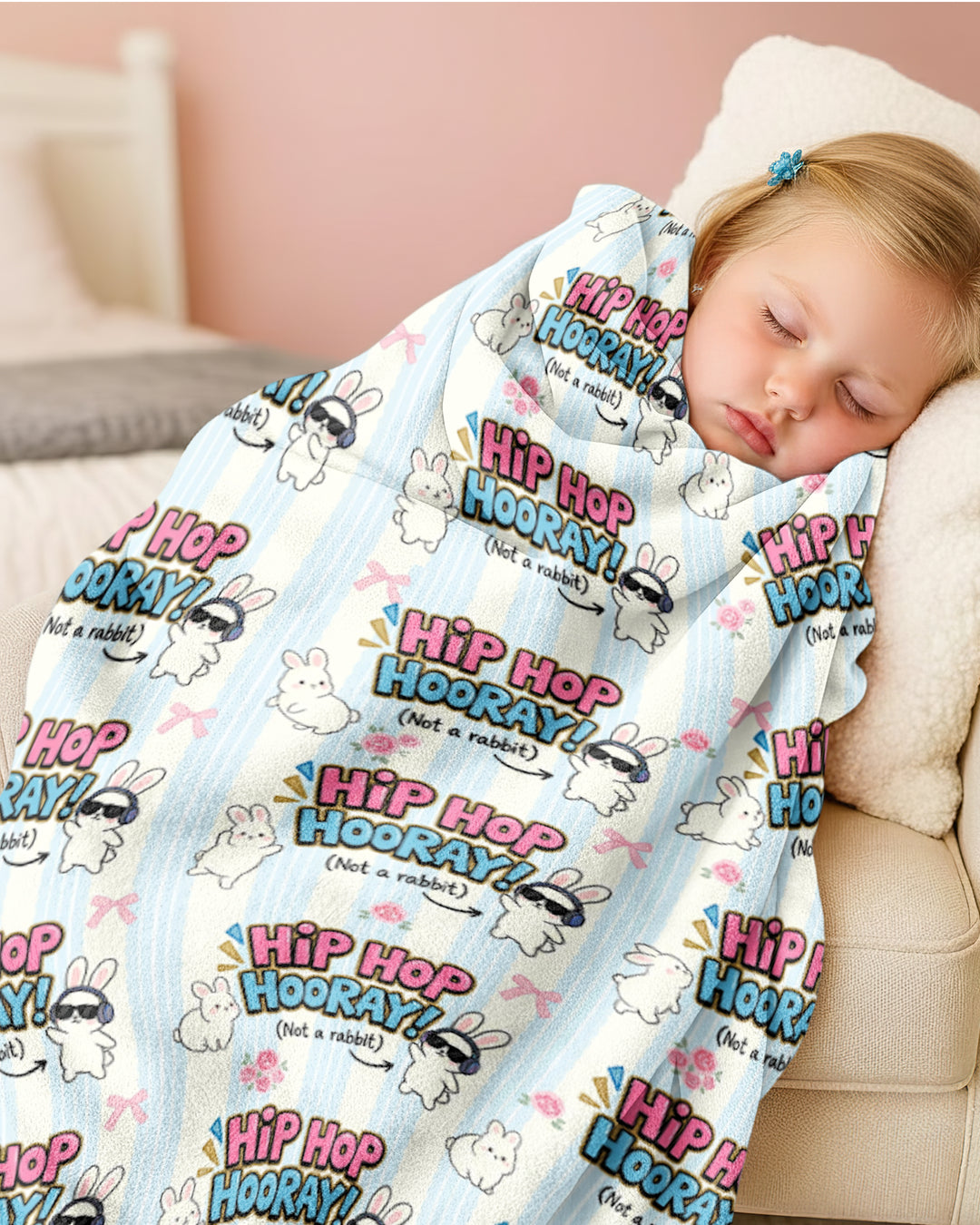 Hip Hop Bunny Bamboo Blanket