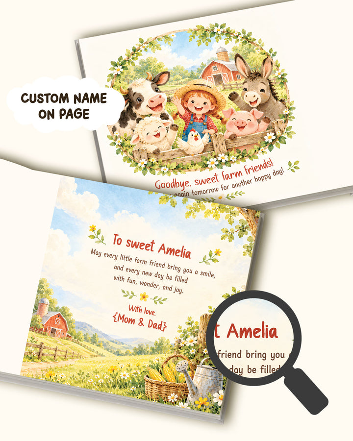 Personalized Children's Storybook About Farm Animals | Custom Name Bedtime Barnyard Story for Boy or Girl