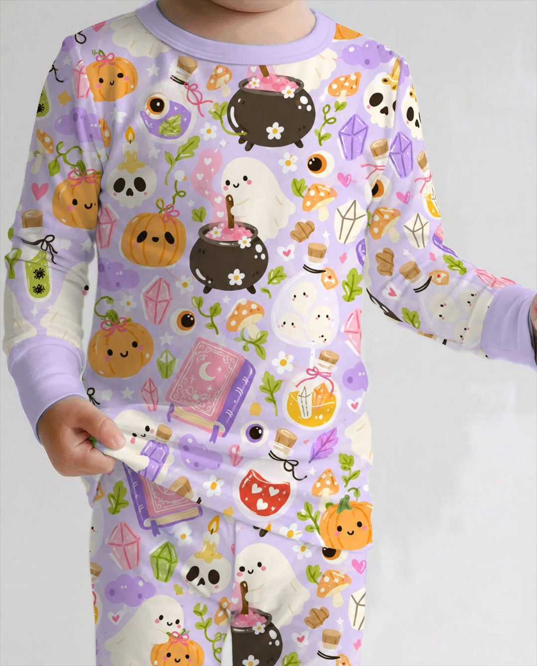 Ghost Potion Magic Garden Bamboo Two Piece Long Sleeve Pajama Set