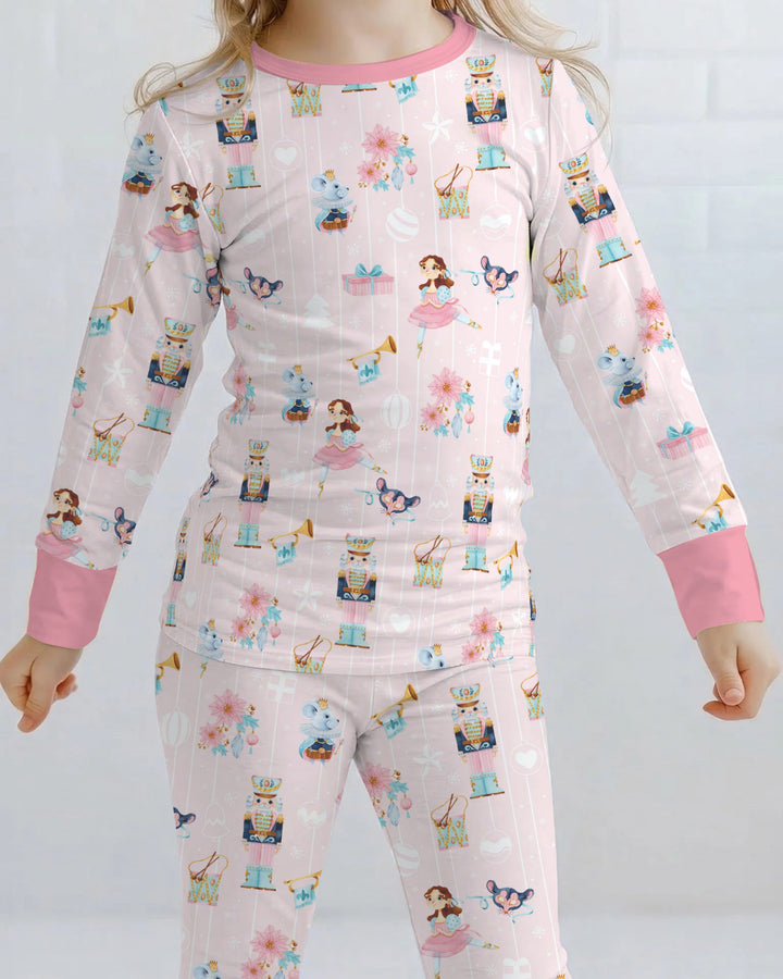 Sugar Plum Nutcracker Ballet Bamboo Two Piece Long Sleeve Pajama Set