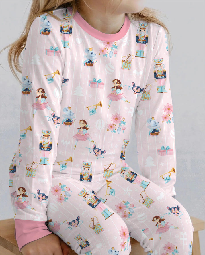 Sugar Plum Nutcracker Ballet Bamboo Two Piece Long Sleeve Pajama Set