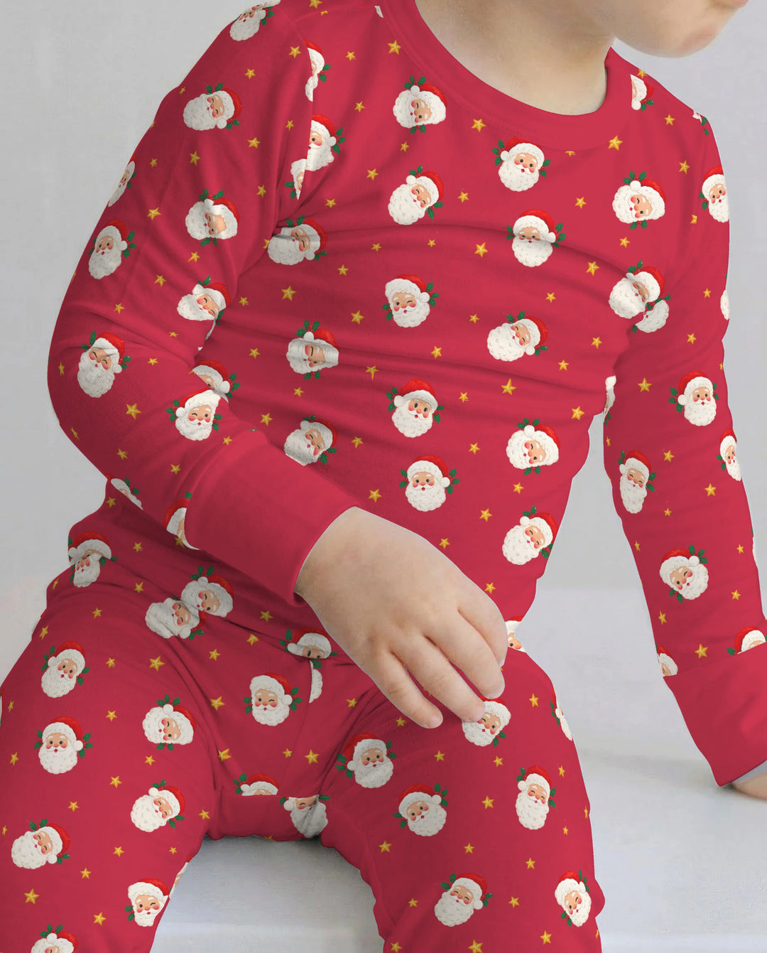 Jolly Santa Starry Christmas Bamboo Two Piece Long Sleeve Pajama Set