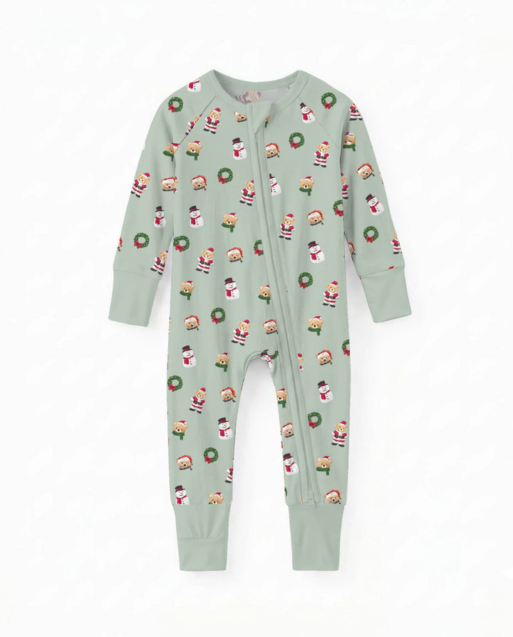 Christmas Teddy & Snowman Bamboo Convertible Zippy