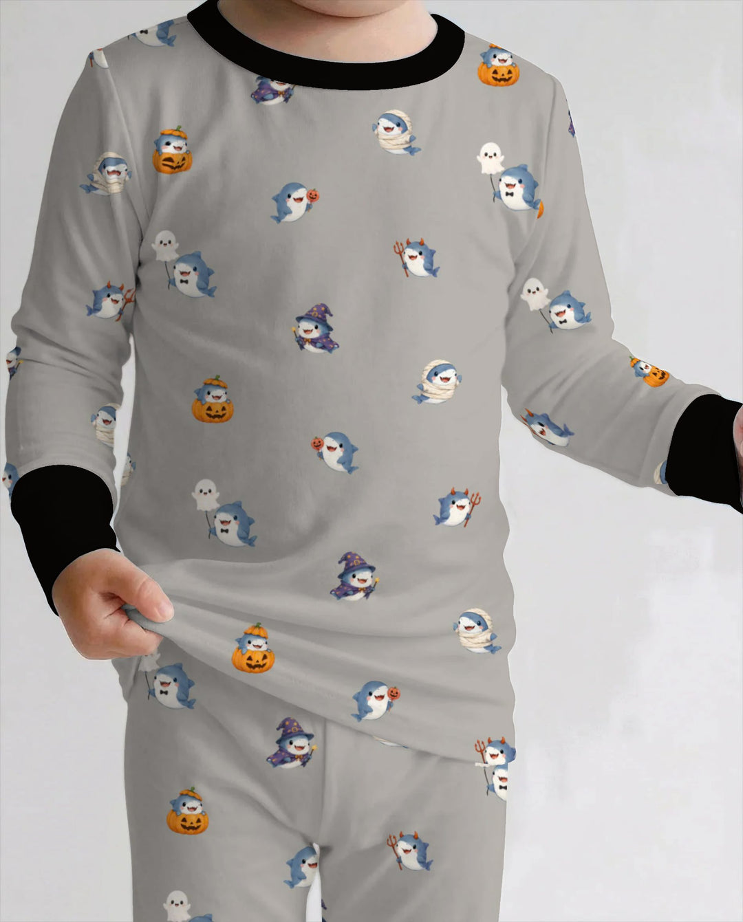 Halloween Shark Costume Bamboo Two Piece Long Sleeve Pajama Set