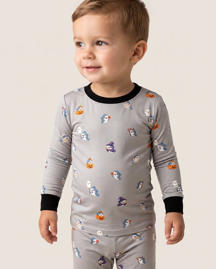 Halloween Shark Costume Bamboo Two Piece Long Sleeve Pajama Set