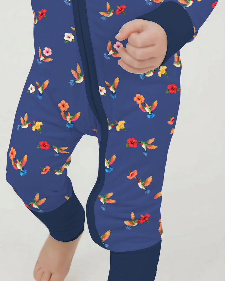 Tropical Hummingbird & Hibiscus Bamboo Convertible Zippy