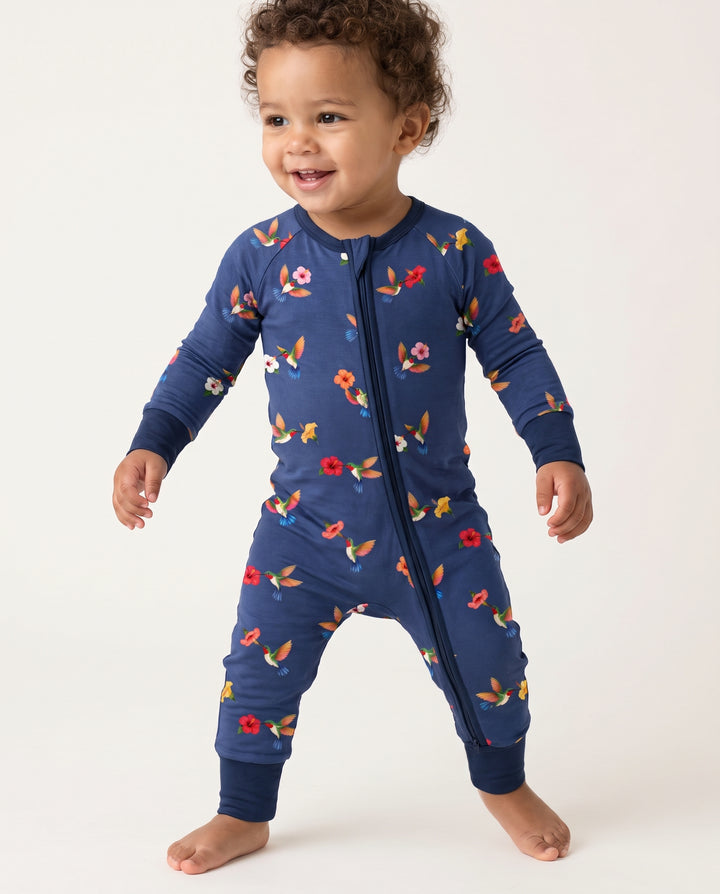 Tropical Hummingbird & Hibiscus Bamboo Convertible Zippy