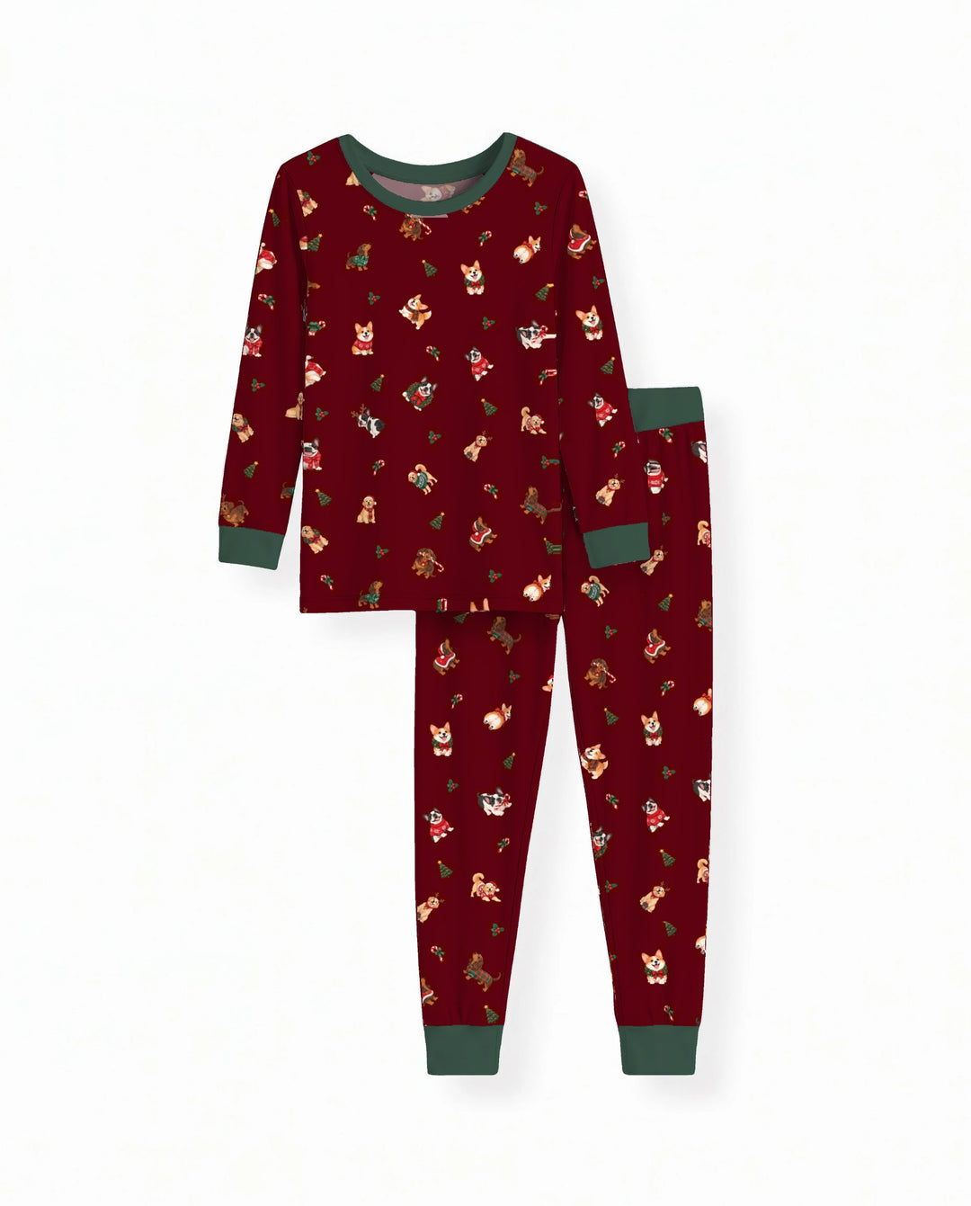 Christmas Dogs Holiday Bamboo Two Piece Long Sleeve Pajama Set