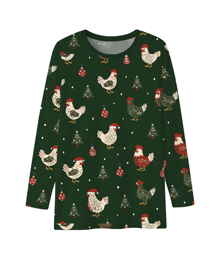 Festive Christmas Chickens Bamboo Men's Pajama Set
