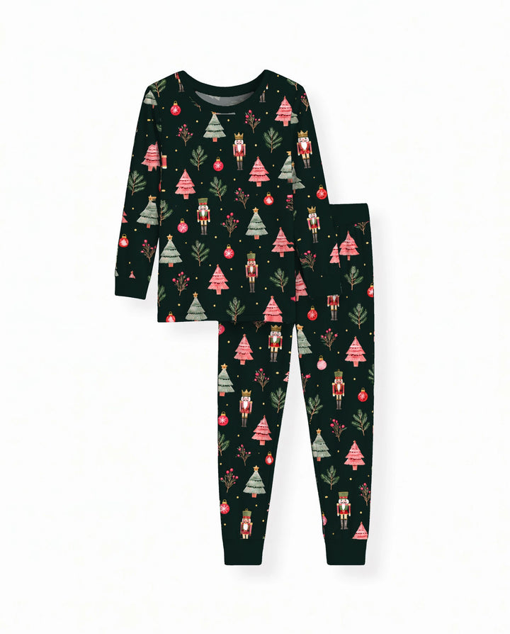 Dark Nutcracker Christmas Bamboo Two Piece Long Sleeve Pajama Set