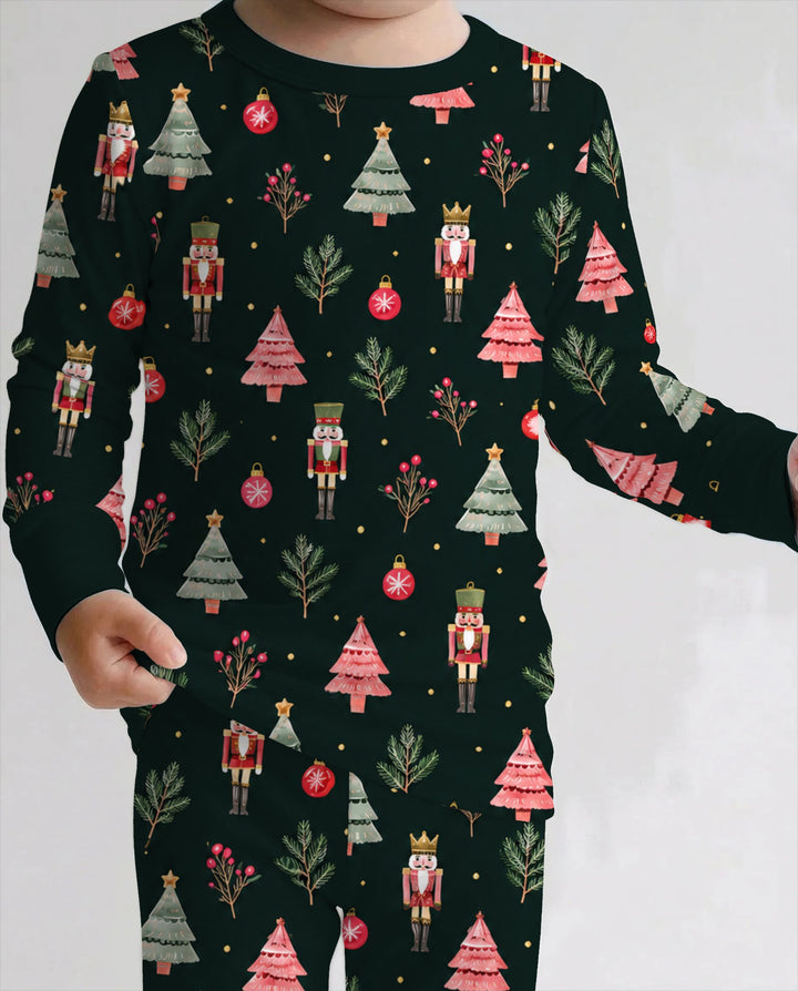 Dark Nutcracker Christmas Bamboo Two Piece Long Sleeve Pajama Set