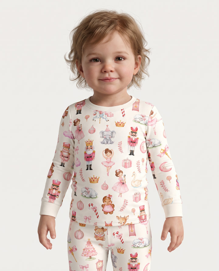 Sugar Plum Nutcracker Christmas Bamboo Two Piece Long Sleeve Pajama Set