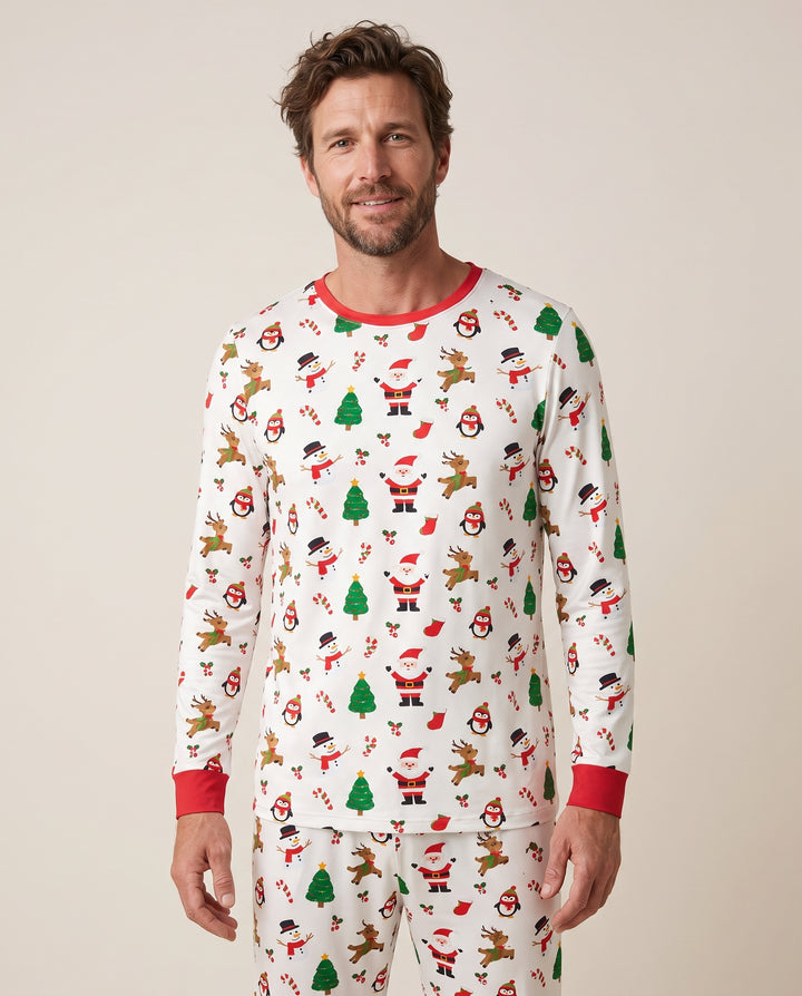 Classic Christmas Friends Bamboo Men's Pajama Set