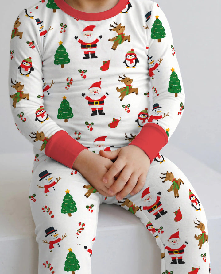 Classic Christmas Friends Bamboo Two Piece Long Sleeve Pajama Set