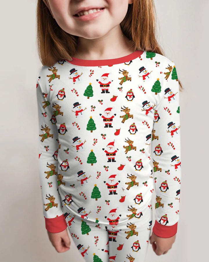 Classic Christmas Friends Bamboo Two Piece Long Sleeve Pajama Set