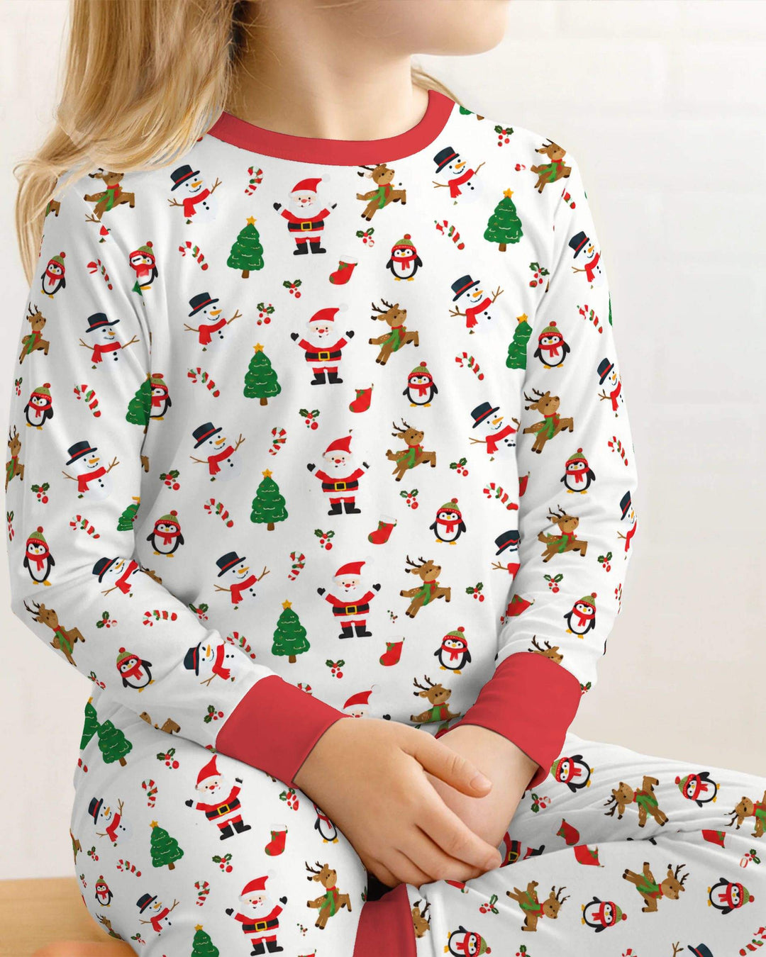 Classic Christmas Friends Bamboo Two Piece Long Sleeve Pajama Set
