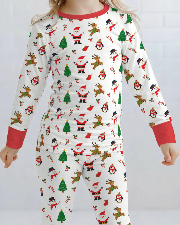 Classic Christmas Friends Bamboo Two Piece Long Sleeve Pajama Set