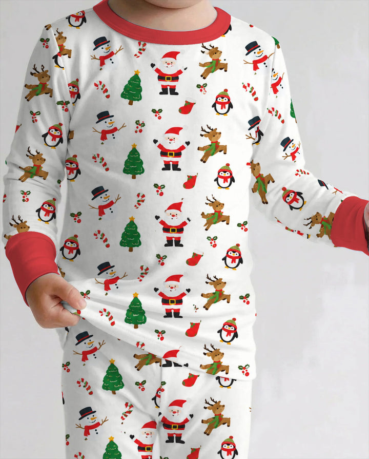 Classic Christmas Friends Bamboo Two Piece Long Sleeve Pajama Set