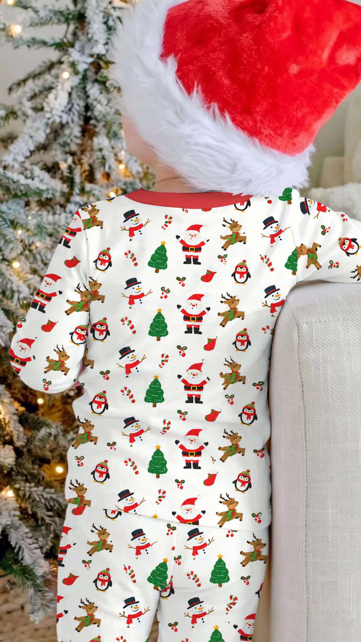 Classic Christmas Friends Bamboo Two Piece Long Sleeve Pajama Set