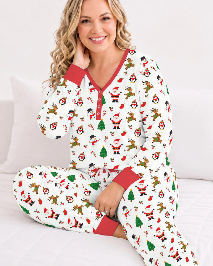 Classic Christmas Friends Bamboo Women Pajama Set