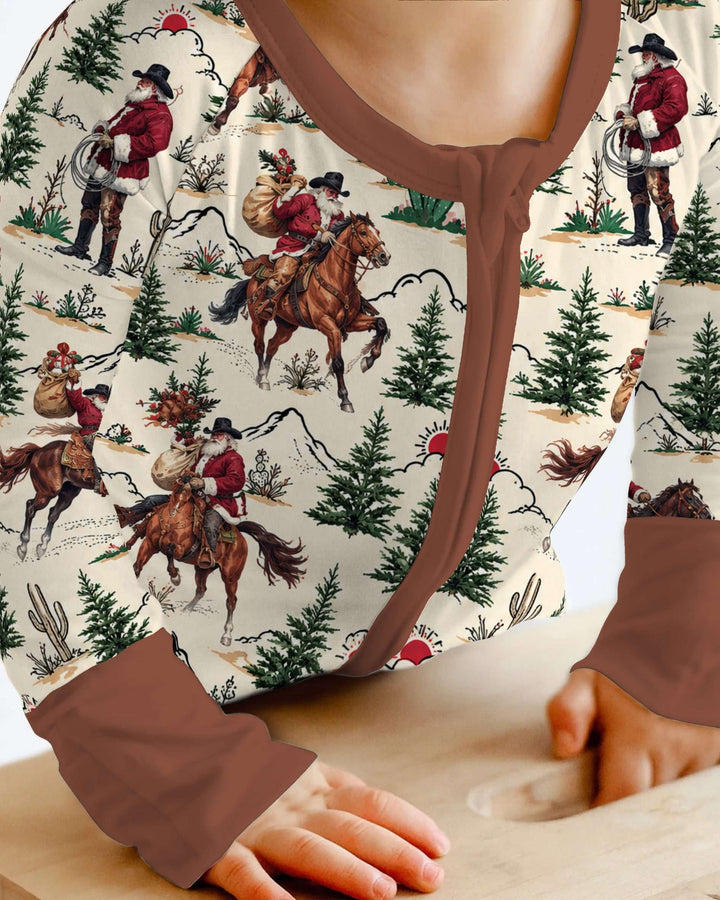 Western Cowboy Santa Christmas Bamboo Convertible Zippy