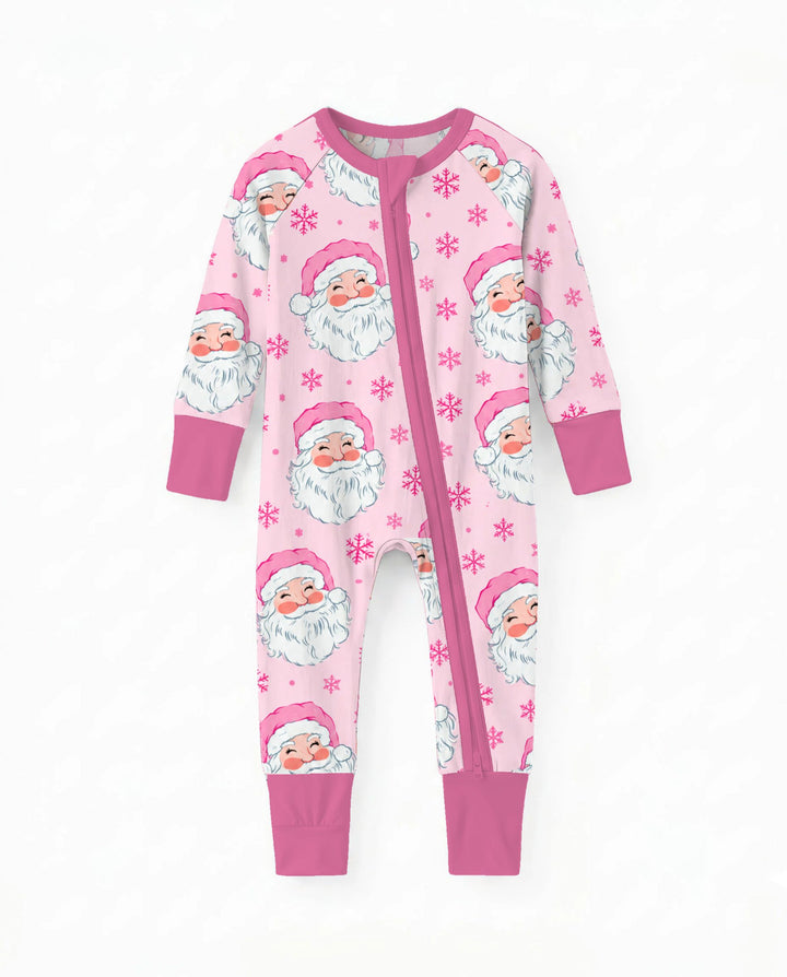 Pink Santa Snowflakes Bamboo Convertible Zippy